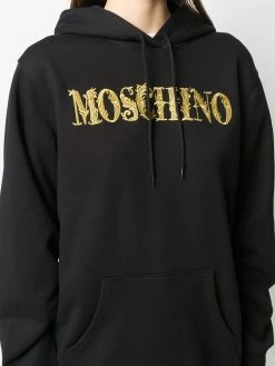 Moschino logo embroidery hoodie