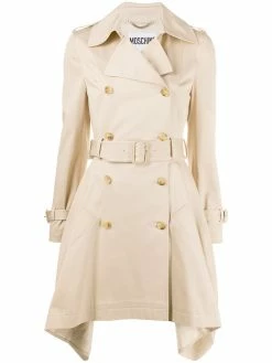 Moschino double-breasted asymmetric-hem coat
