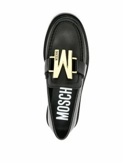 Moschino M plaque loafers