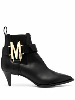 Moschino M plaque ankle boots