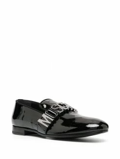Deals ๐ Moschino Logo lettering leather loafers โ 7 Moschino logo-lettering leather loafers