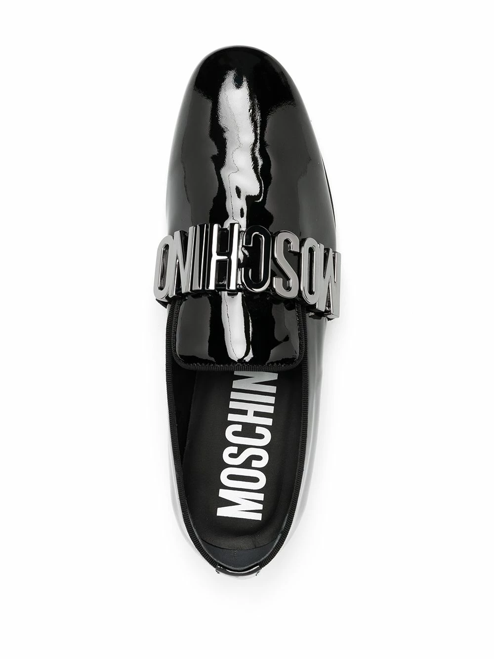 Deals ๐ Moschino Logo lettering leather loafers โ 6 Moschino logo-lettering leather loafers