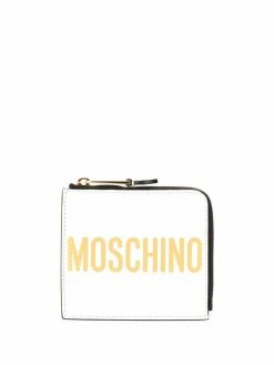 Moschino logo print zip-around wallet