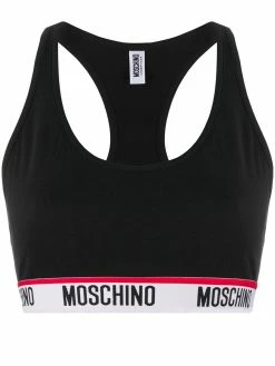 Moschino logo-tape sports bra