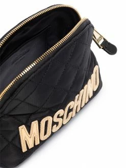 Moschino logo-embroidered quilted shoulder bag