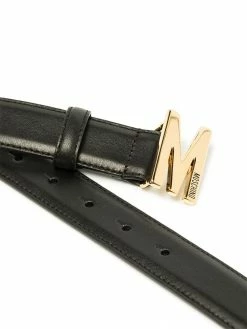 Moschino M logo-plaque belt