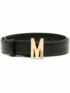 Moschino M logo-plaque belt