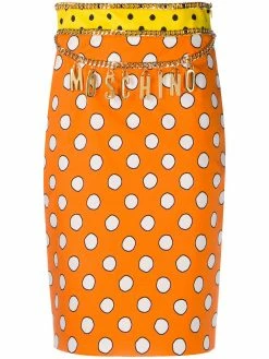 Moschino polka dot logo skirt