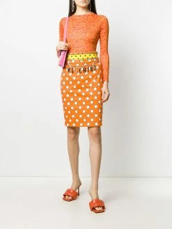 Moschino polka dot logo skirt