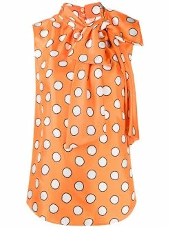 Moschino polka dot bow blouse