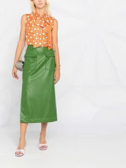 Moschino polka dot bow blouse