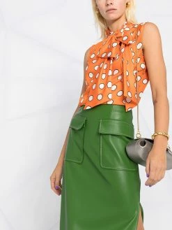 Moschino polka dot bow blouse