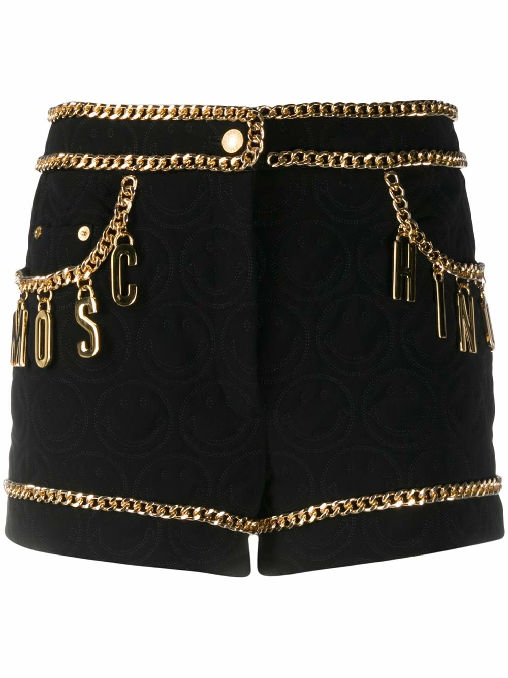Buy ๐ Moschino Chain trimmed quilted shorts ๐ 3 Moschino chain-trimmed quilted shorts