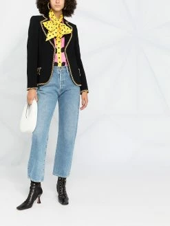 Moschino chain-trimmed logo blazer