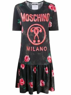 Moschino layered-effect logo T-shirt dress