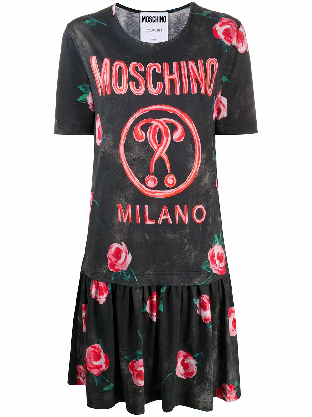Buy ๐ Moschino Layered effect logo T ๐ shirt ๐ dress ๐ฅ 3 Moschino layered-effect logo T-shirt dress