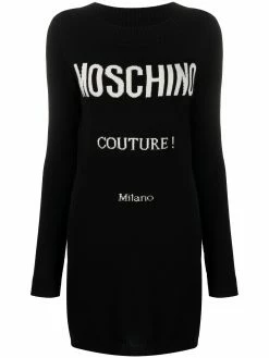 Moschino Couture logo-print knitted dress