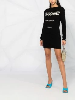 Moschino Couture logo-print knitted dress
