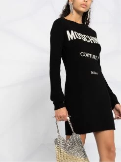 Moschino Couture logo-print knitted dress
