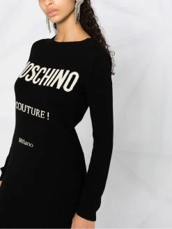 Moschino Couture logo-print knitted dress