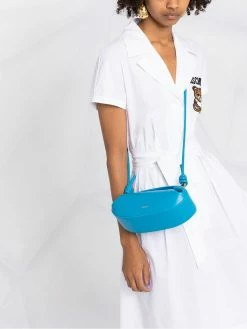 Moschino bead-embellished logo shirt dress