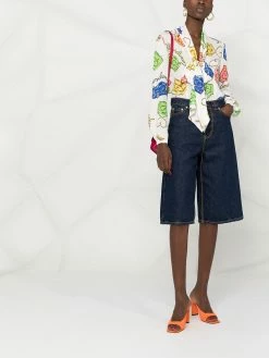 Moschino printed pussybow blouse