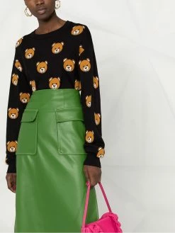Moschino teddy bear print knitted jumper