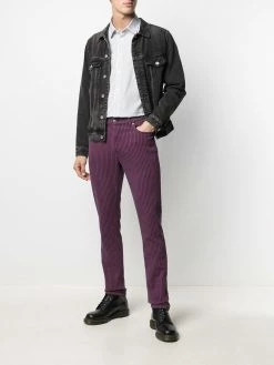 Moschino embroidered logo-patch pinstripe shirt