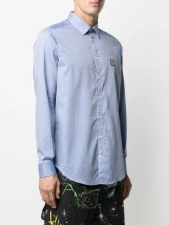 Moschino embroidered logo-patch shirt