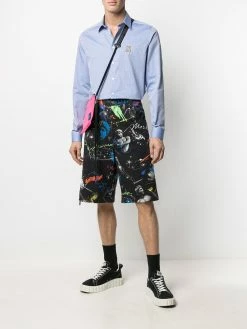 Moschino embroidered logo-patch shirt