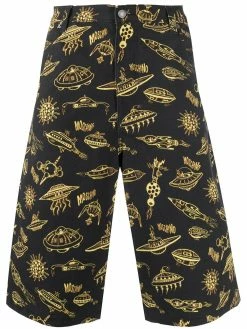 Moschino space-print logo shorts