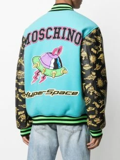 Moschino spaceship-motif bomber jacket