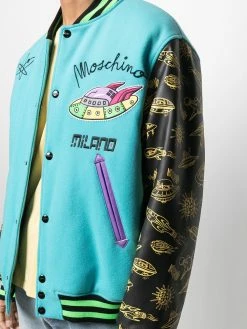 Moschino spaceship-motif bomber jacket