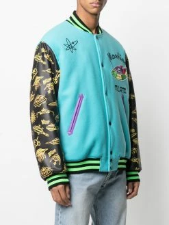 Moschino spaceship-motif bomber jacket
