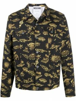 Moschino spaceship-motif denim jacket