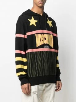 Moschino logo-intarsia knitted hoodie