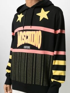 Moschino logo-intarsia knitted hoodie