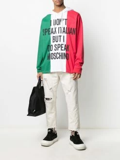 Moschino slogan-print hooded T-shirt