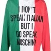 Moschino slogan-print hooded T-shirt