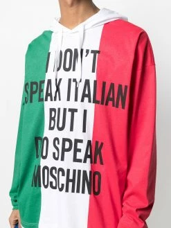 Moschino slogan-print hooded T-shirt