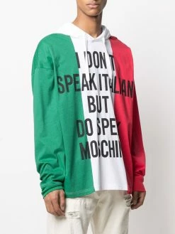 Moschino slogan-print hooded T-shirt