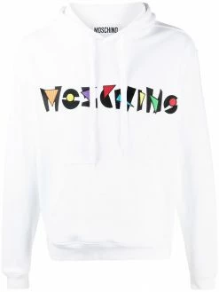 Moschino embroidered logo hoodie