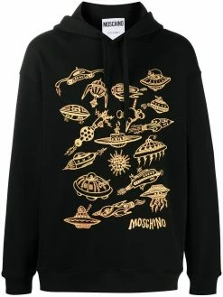Moschino space-print hoodie