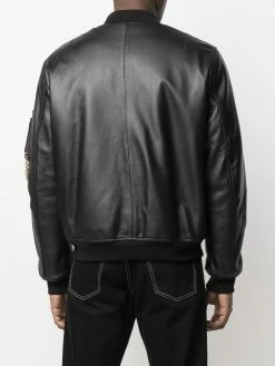 Moschino logo-plaque bomber jacket