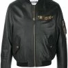 Moschino logo-plaque bomber jacket