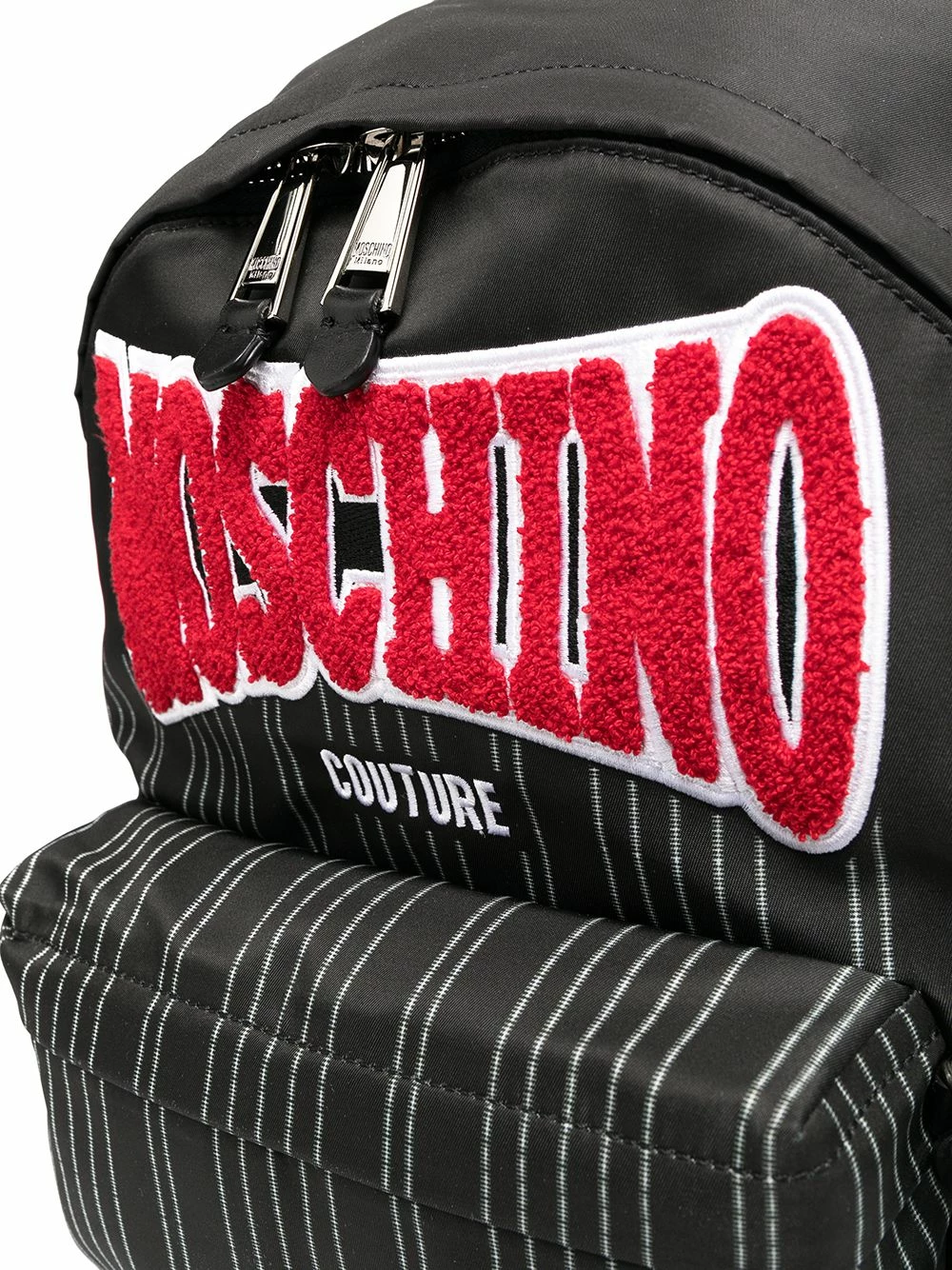 Cheap โค๏ธ Moschino Logo patch striped ๐ backpack ๐ 6 Moschino logo-patch striped backpack