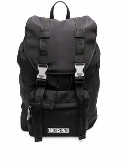Moschino logo buckle backpack