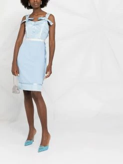 Moschino scallop-trim bow dress