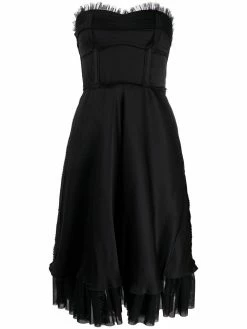 Moschino strapless ruffle-detail dress