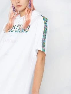 Moschino hooded logo patch dress